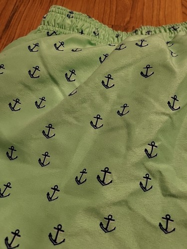 All Over Print Anchor Exist Swim Shorts Trunks XL Green Blue 32"-36"x "5 Inseam - Picture 5 of 6