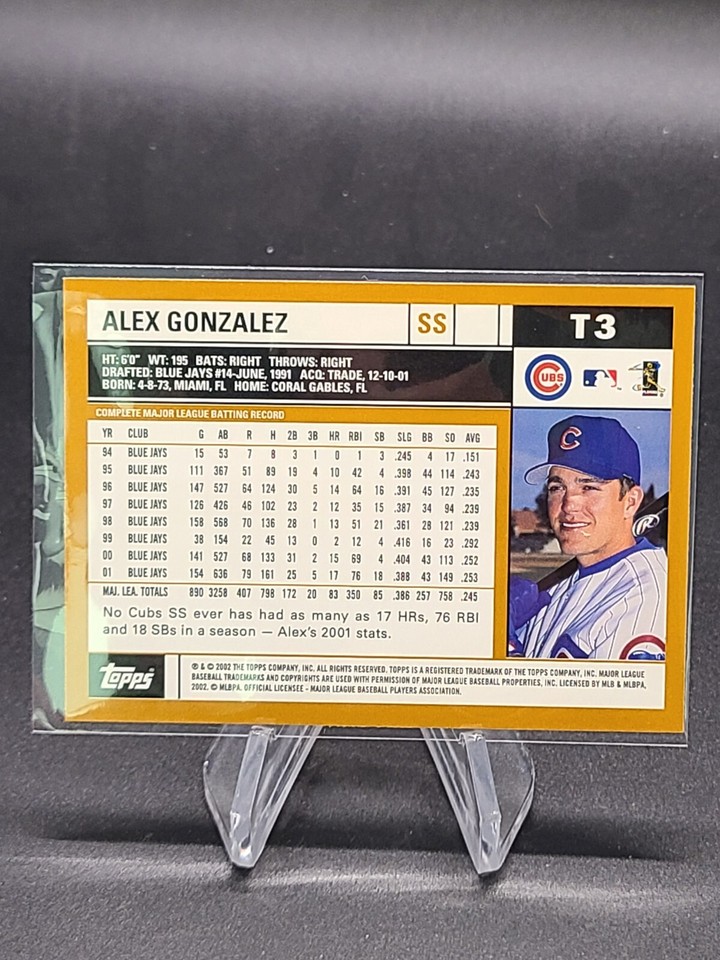 2002 Topps Traded T3 Alex Gonzalez SP Cubs eBay