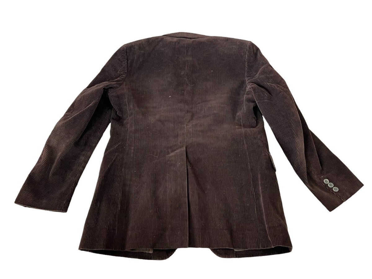 Aquascutum 42L Vintage Blazer Brown Corduroy Notch Lapel Jacket
