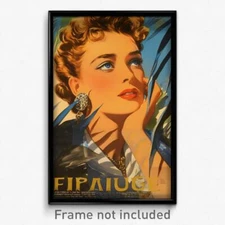 French Movie Poster - Man Feeling Worthy, Admirable Gold Necklace (Art Print)