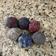 Primitive/Country 6 pc 2.5" Homespun Rag Balls Bowl Filler