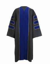 Deluxe Doctoral Graduation Gown Only PHD Velvet Gown with Gold Piping 