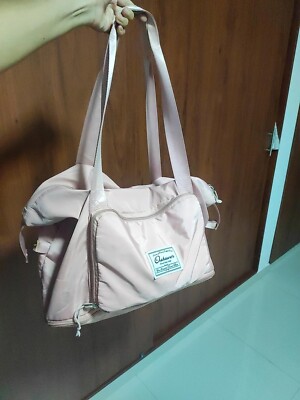 Pink Foldie Bag Waterproof Travel Duffle Bag Expandable Large