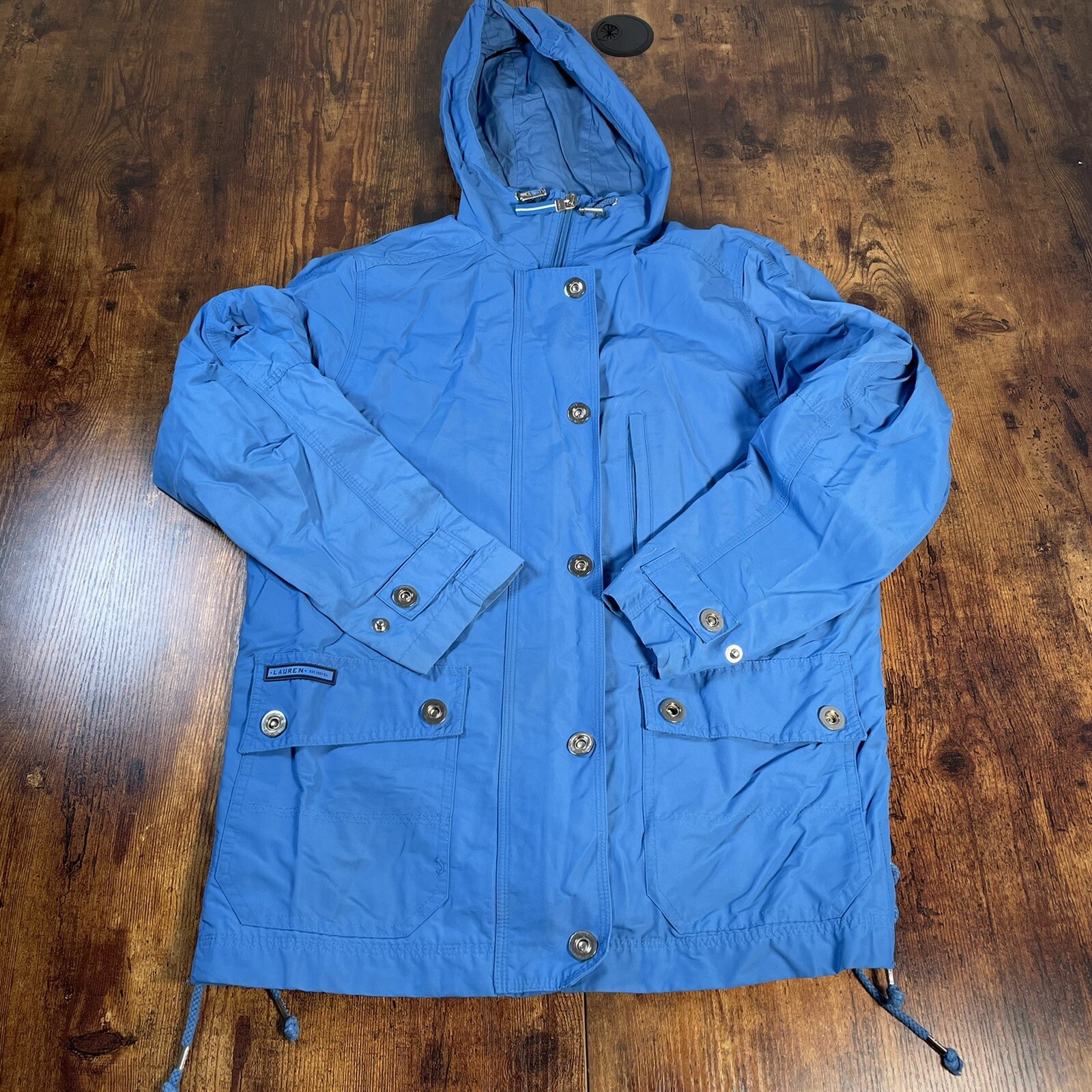 Lauren Hooded Hiking/Rain Jacket P/S Baby Blue Coat L… Gem
