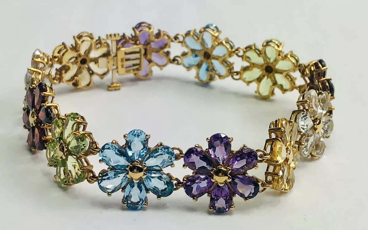 Gemstone bracelet sales gold