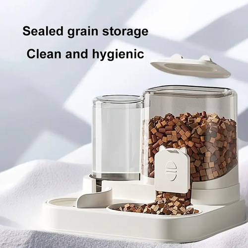 2 in 1 Automatic Pet Cat Feeder Dry Food And Water Dispenser New Clear - Picture 4 of 5