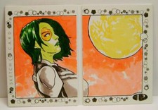 DRAX & GAMORA DOUBLE PANEL SKETCH CARD 1/1 MARVEL PREMIER 2021 2023 UPPER DECK