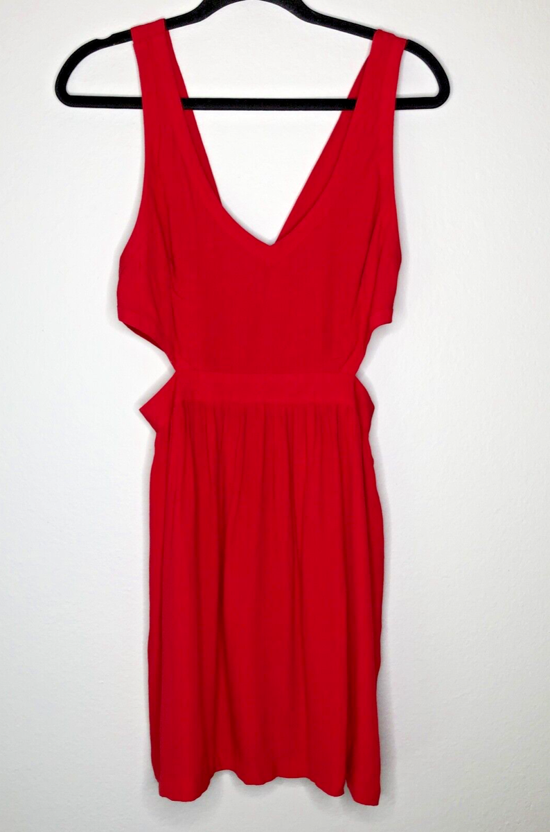 uo red dress Coincidence & Chance UO Women's Red Cut Out Sides Casual Sheath Dress Size S