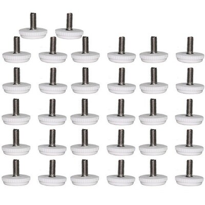 5/16'' x 5/8'' Long Thread Stud Adjustable Glides for Patio Furniture White 32 Pcs