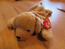 TY Beanie Baby - Fetch der Golden Retriever/Hund - Neu und unbespielt