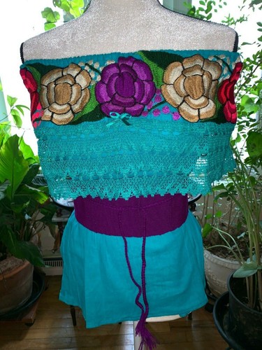 Campesina Mexican Blouse Shirt W/BELT 