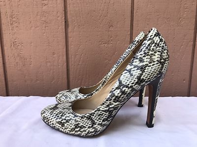 POUR LE VICTOIRE $195 MULTI-COLOR SNAKESKIN PUMPS US B CLASSIC HEELS  SHOES