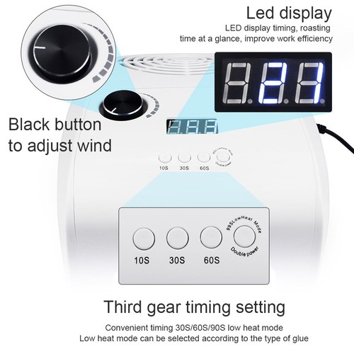 3In1 Nail Dust Suction Fan Art Salon Collector Manicure Drill Machine+Dryer Lamp - Picture 2 of 12