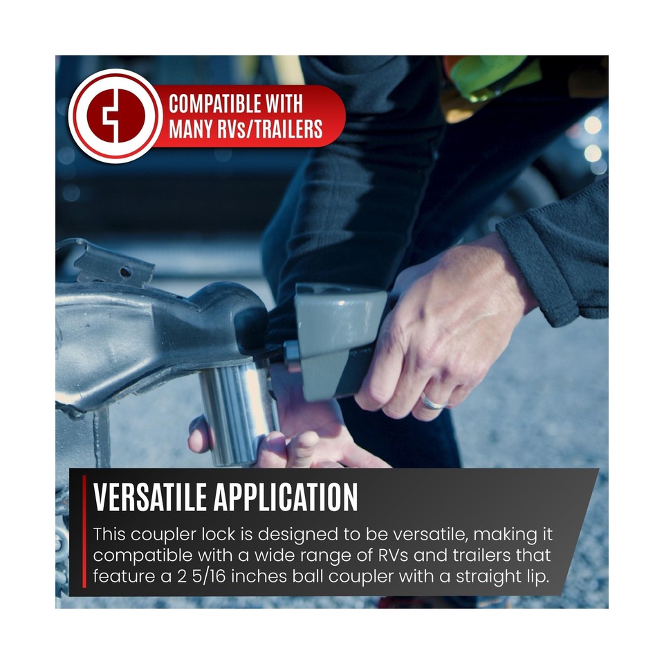 AMPLock UBRP2516 RV/Trailer Coupler Lock Secure Your 2 5/16'' Ball