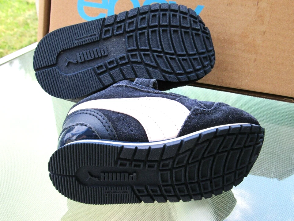 PUMA Baby Boys size 5C Navy Suede Touch-Fasten Lightweight Sneakers Casual Shoes - Image 4 of 4