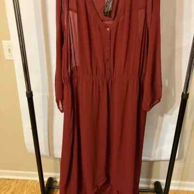 lane bryant burgundy dress Size 26/28 LANE BRYANT Burgundy Dress  Back by Popular Demand Consignment  inc