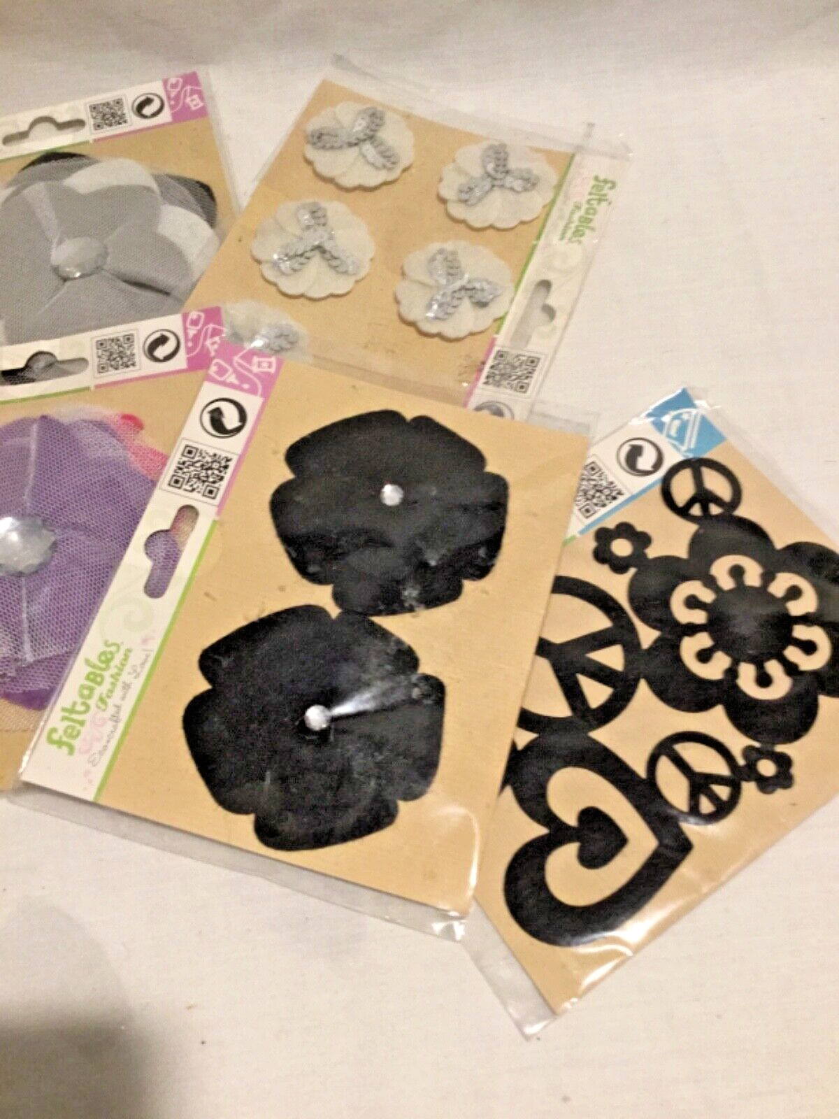 Feltables  Flower, Peace Sign 5 Packages Lot of Craft Supplies