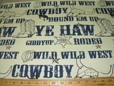 2 4/8 YDS WILD WEST COWBOY DRAPERY UPHOLSTERY FABRIC FOR LESS
