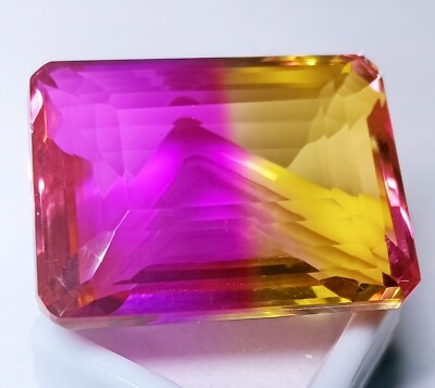 EGL Certified Tourmaline Bi-Color Emerald Shape 120+ Ct Loose Gemstone