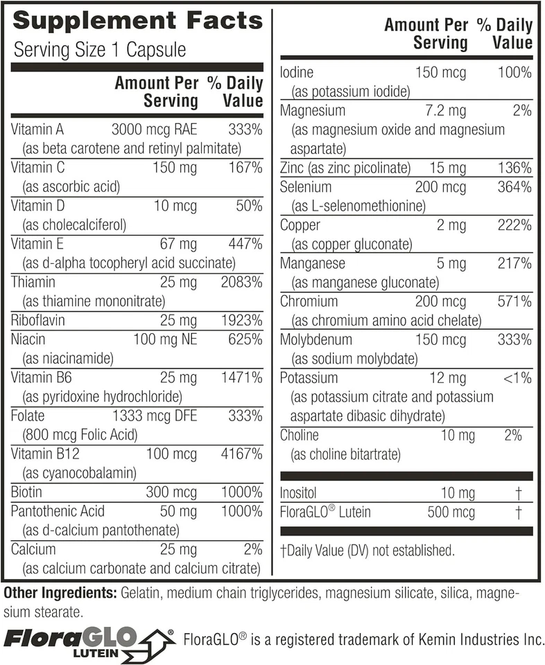 Twinlab Daily One Cápsulas Sin Hierro - con Zinc, Vitaminas B, Magnesio, 180 Cápsulas Foto 2 de 4