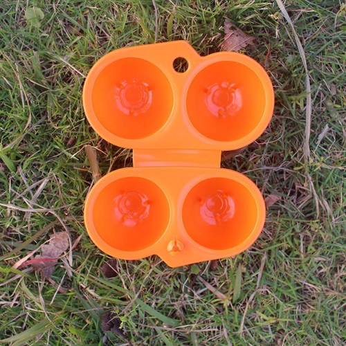 2 Grids Egg Storage Box Camping Picnic Hiking Carrier Egg Holder (Orange) - Picture 8 of 12