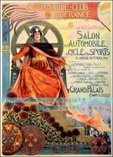 Automobile Club De France 1901 Vintage Poster Print Retro Style Wall Art