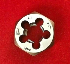 M18 X 1.5 X1.4" Hex Rethread Die Irwin 6959 18MM Carbon Steel USA 1.50