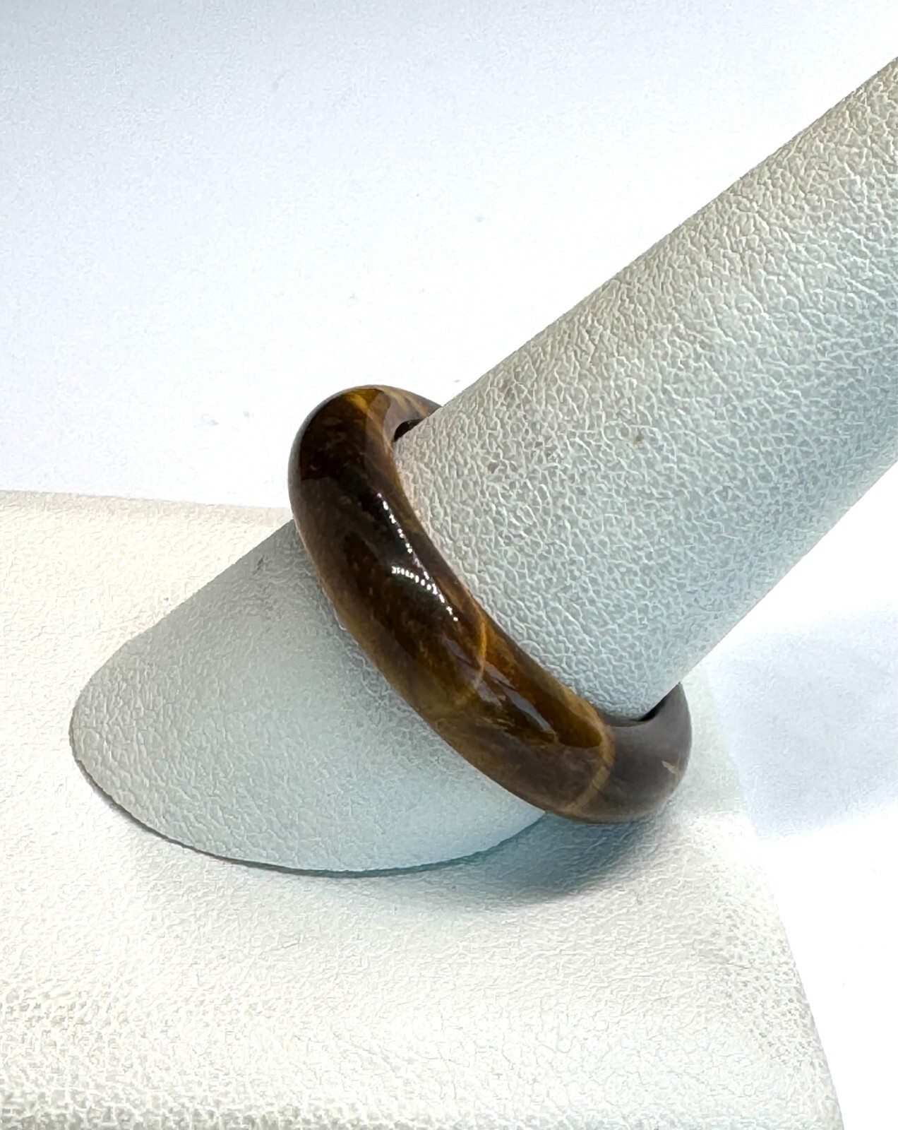 SOLID TIGER'S EYE BAND RING SIZE 9 - image 5