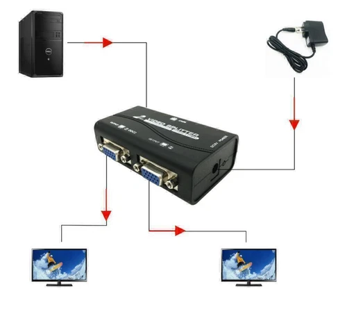 1 PC auf 2 Monitore VGA Splitter Video Duplicator Adapter