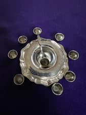 Dollhouse Miniatures Punch Bowl Set Silver 1754-ST Clare Bell Brass 1:12