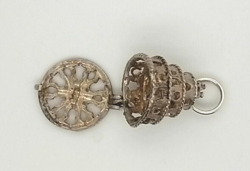 Solid 925 Sterling Silver Tiered Wedding Cake Ope… - image 2