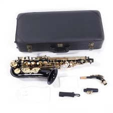 Professional Brass Band Eb E-flat Alto Saxophone Sax Black w/ Carry Case