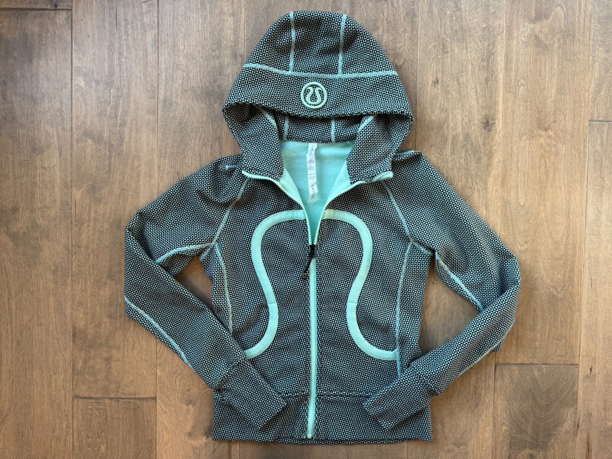 Lululemon Scuba Hoodie Cotton Fleece Zip Jacket Mint Green Black
