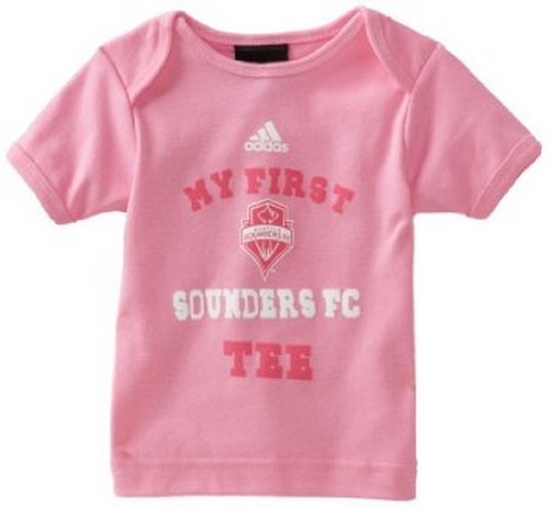 T-shirt Seattle Sounders My First Sounders MLS rosa nuova con etichette calcio nuova con etichette - Foto 1 di 1