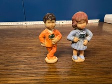 2 x Eduscho Werbe Figuren 7cm Kaffee Werbung Dek0 1960er Sehr selten