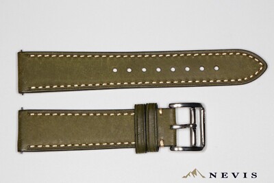  NEVIS STIRLING Genuine Real Leather Watch Strap - Scottish Old Forest Green