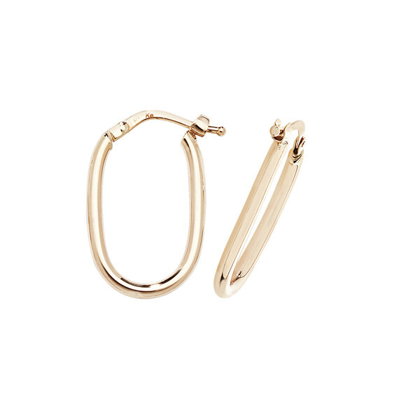Oro Amarillo Pendientes Aro Ovalados 20 x 14mm 9 Quilate 375 Ley Británico Hecho