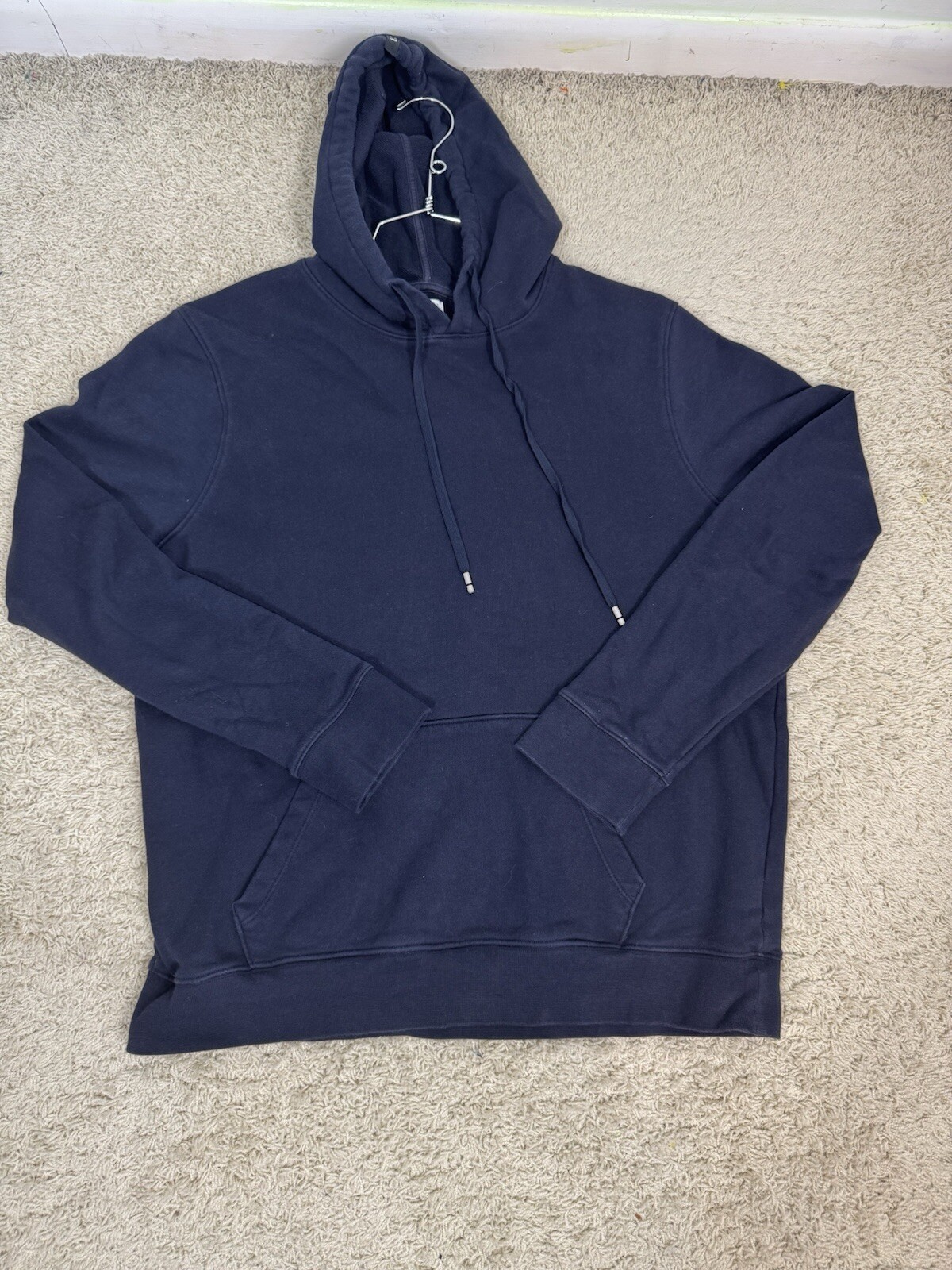 Tommy John Men’s French Terry Hoodie Navy Blue Size XL Athleasure Comfort Soft