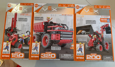 Hex Bug Vex Robotic Forklift,Fuel Truck,Dump Backhoe Build Construction Set Of 3