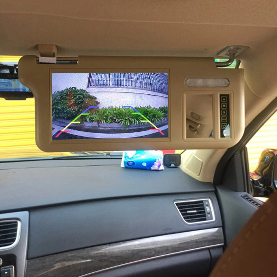 7" Car Sunvisor Rear View Mirror Screen Lcd Monitor DVD/VCD/GPS/TV Sun Visor Set - Image 2 of 4