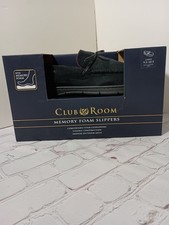 Club Room Memory Foam Slippers Black Mens Size Large 9.5-10.5