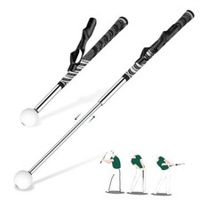 Retractable Golf Swing Trainer with Golf Grip Trainer Arm Band Black-With Grip