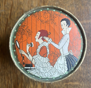 VTG RICHARD HUDNUT "THREE FLOWERS" FACE POWDER - ART DECO BOX - ca 1940-50s
