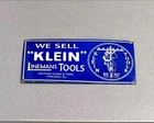 VINTAGE 14” KLEIN LINEMAN TOOLS PORCELAIN SIGN CAR GAS MOTORCYCLE OIL