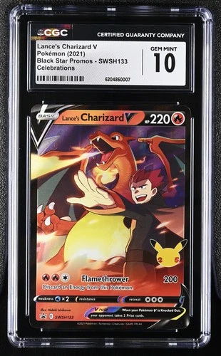 Lance's Charizard V SWSH133 Celebrations Pokemon CGC 10 Gem Mint