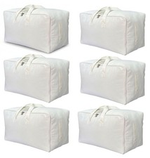 DoYiKe Soft Canvas Clothes Storage Bags with Four Carrying Handles and Clear Win