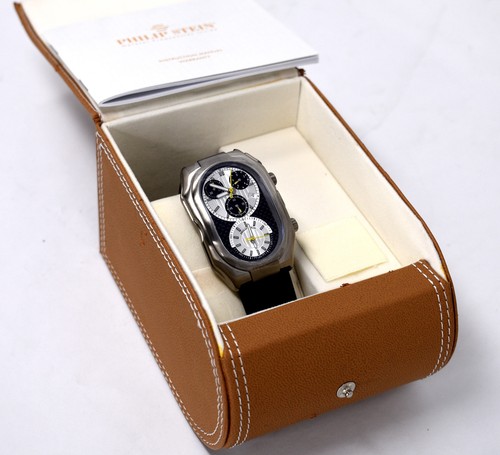 Philip Stein Men's 13TI-BCS-RB Prestige Titanium Chronograph Black Rubber Strap - Picture 2 of 13