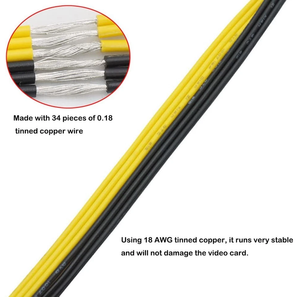 Versatile 8.6 Inch SATA to PCI-E 8 Pin Power Cable for Ultimate GPU Performance - Image 4 of 4