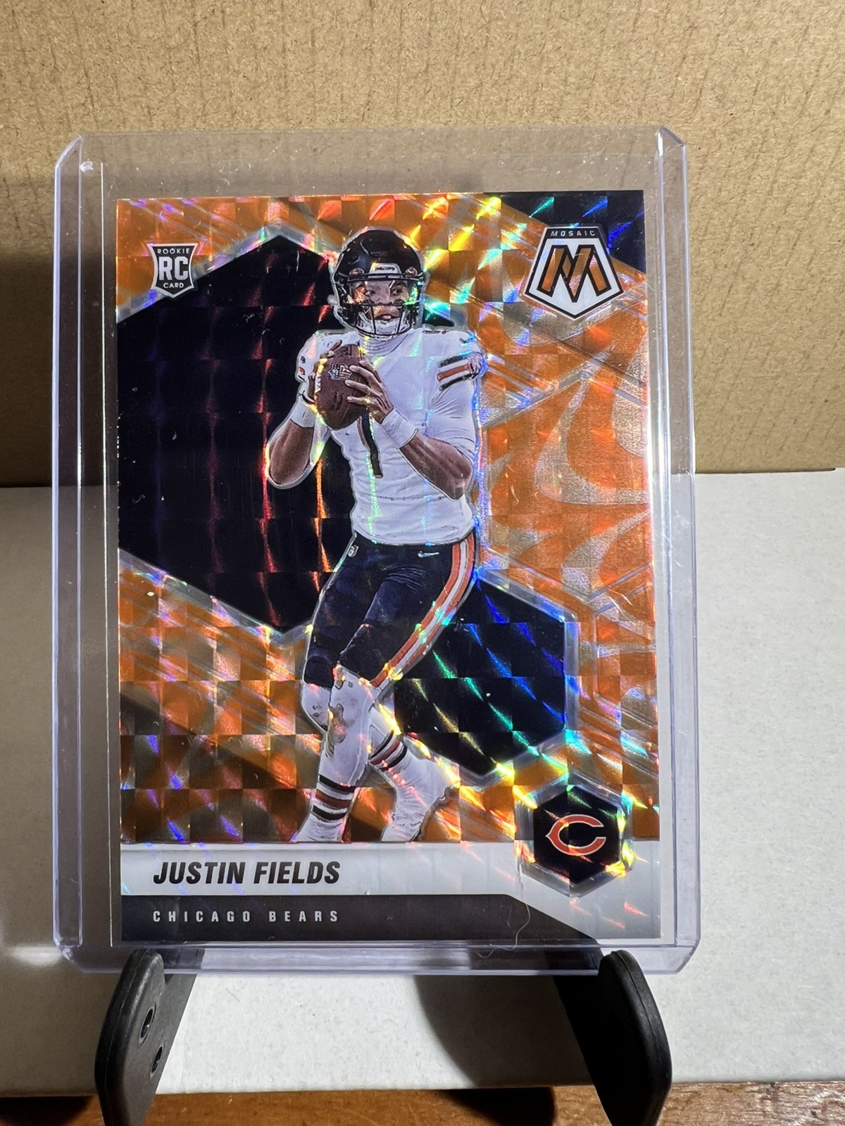Justin Fields 2021 Panini Mosaic Reactive Orange Prizm Rookie RC #304