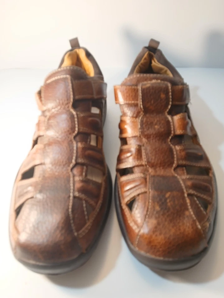 Dr. Sandalia Comfort #9820 para hombre pescador castaño EE. UU. para hombre talla 13 *BONITA Foto 3 de 4